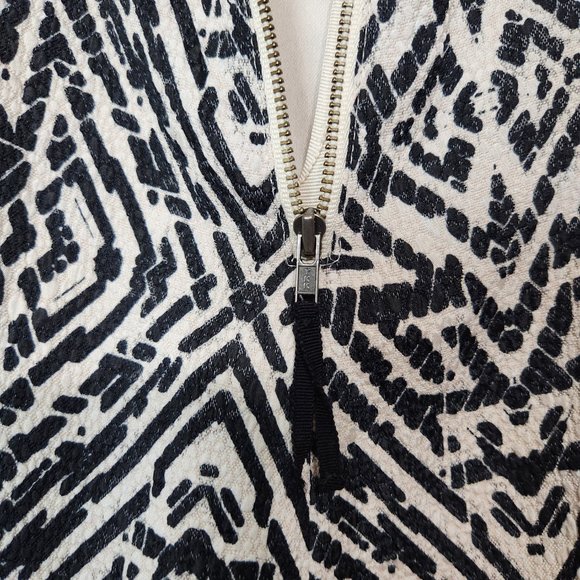 Anthropologie MAEVE Women Dress 4 Sleeveless Black Beige Geometric Sheath Zipper - Picture 15 of 15